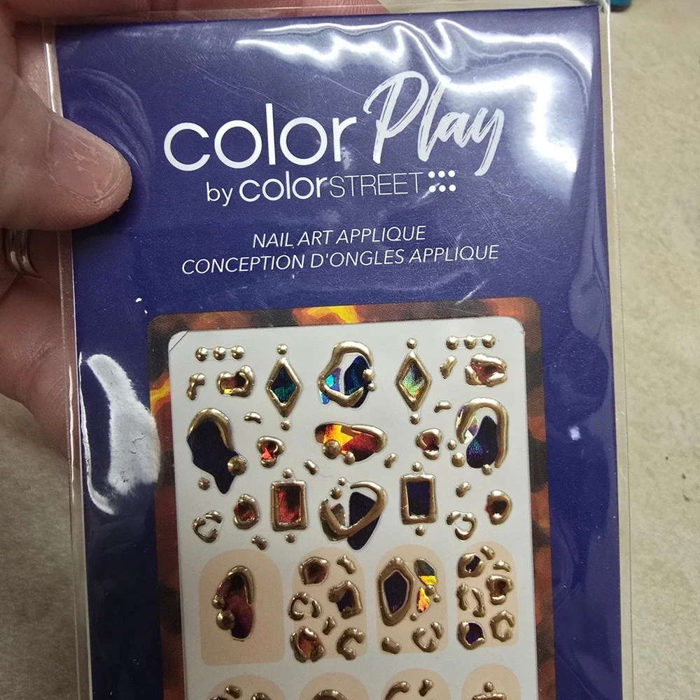 Color Street Color Play Nail Art Applique Tortoise Gold‎ Jewel 85 Count New